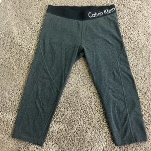 Calvin Klein Performance Gray Stretch Cropped‎ Leggings Activewear Womens